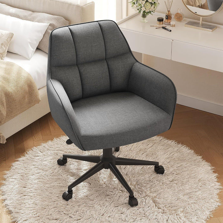 YOUDENOVA Schreibtischstuhl, Drehstuhl mit Rollen, Schminkstuhl Höhenverstellbar, Homeoffice Stuhl,