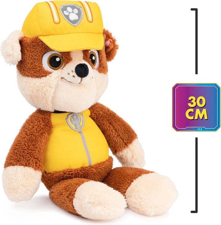 GUND PAW Patrol Schlenkerplüsch Rubble, 30 cm - hochwertiges Plüschtier aus weichem Velours-Frottee