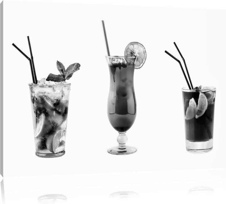 Pixxprint fruchtig frische Cocktails als Leinwandbild/Grösse: 100x70 / Wandbild/Kunstdruck/fertig be