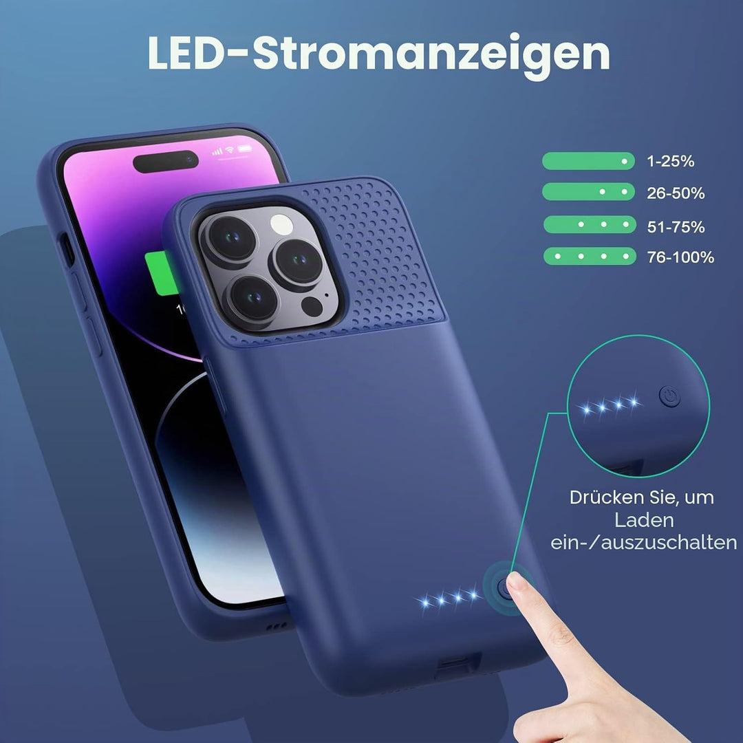Feob Akkuhülle für iPhone 14 Pro,【2023 Neueste】7200mAh Smart Battery Case Zusatzakku Ladehülle Tragb