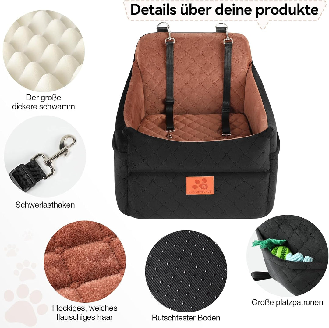 Hunde-Autositz für kleine/mittlere Hunde, Hundeautositz mit Dicker Polsterung unter 35 Pfund, Abnehm
