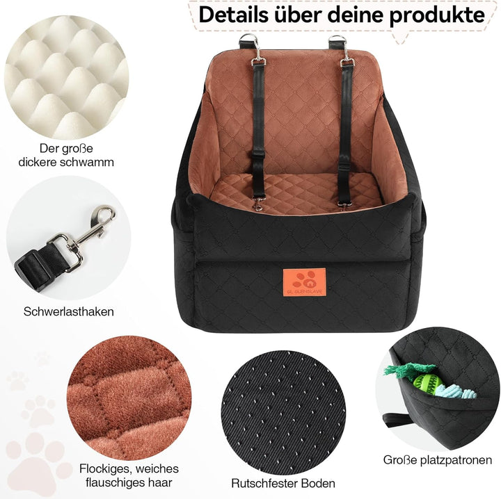 Hunde-Autositz für kleine/mittlere Hunde, Hundeautositz mit Dicker Polsterung unter 35 Pfund, Abnehm