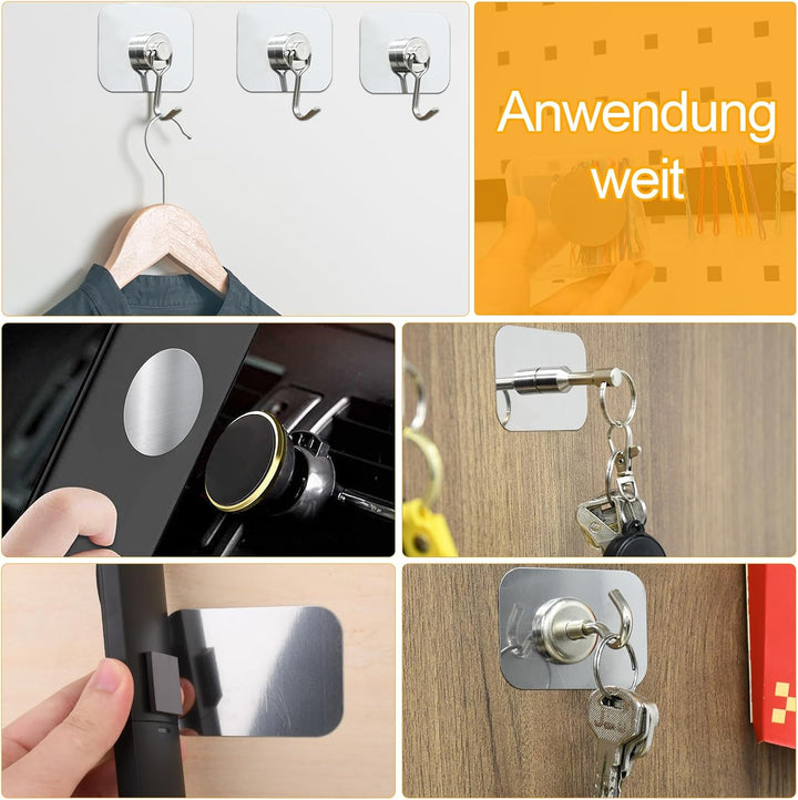 100 Stück Metallplatte Metallplättchen Selbstklebend, Metallplatte für Magnete, Sehr Dünn Metallplat