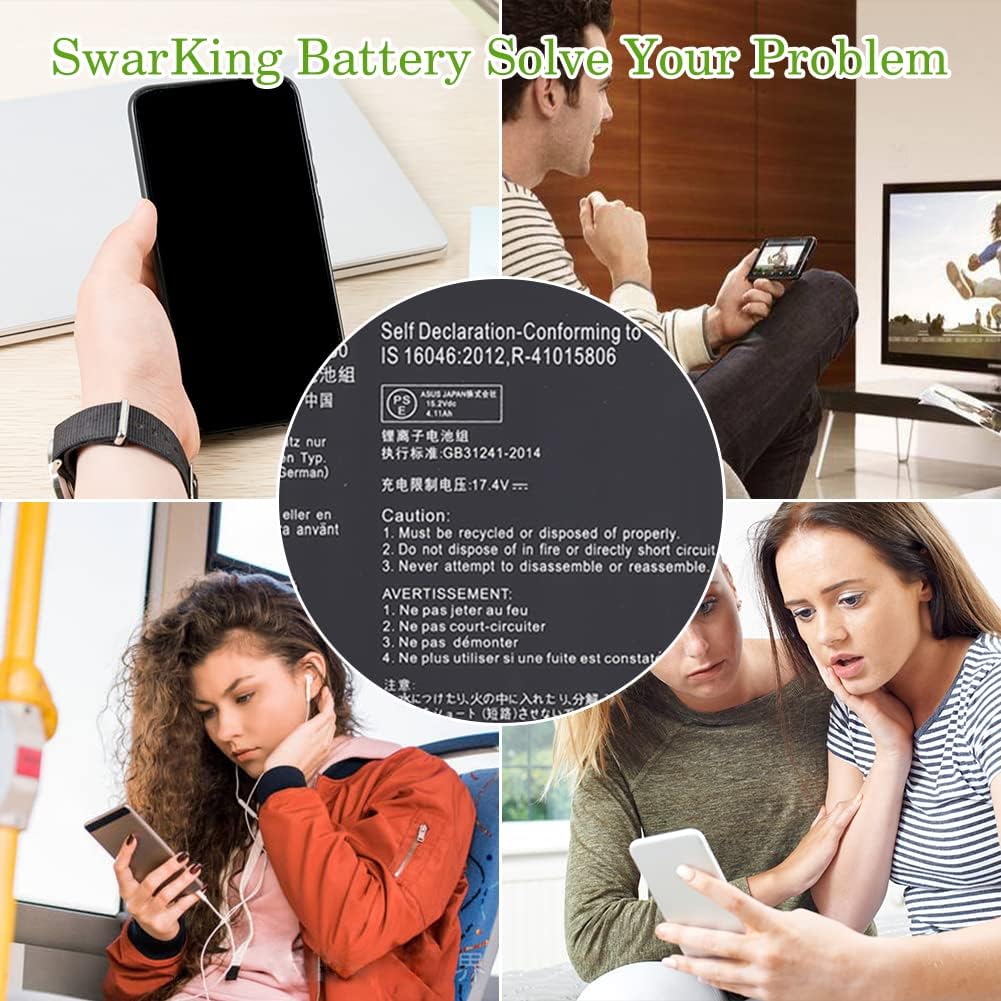 SwarKing Ersatz Akku Kompatibel mit B41N1526 Asus ROG Strix FX60VM FX502VM GL502VT S5 S5V S5VM Serie