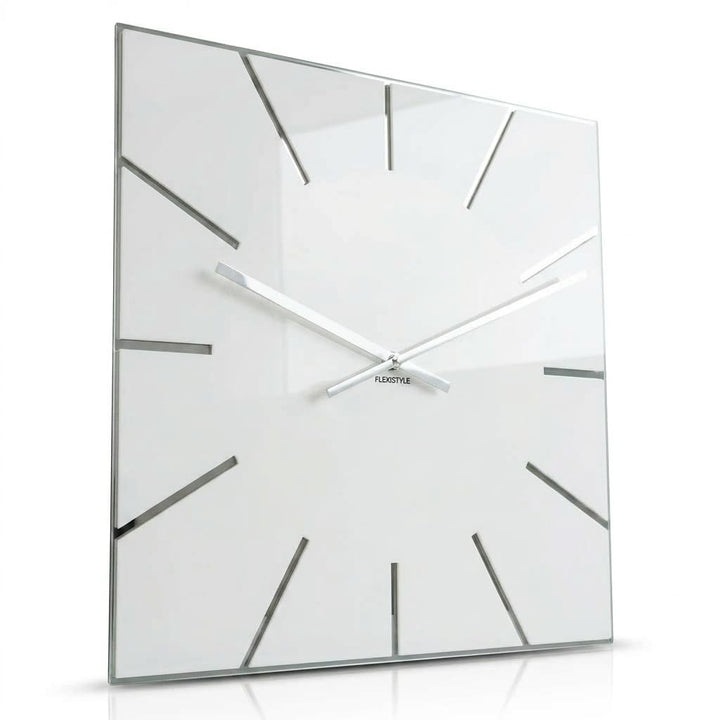 FLEXISTYLE Moderne grosse Wanduhr Exact 50cm, Acrylglas und Acrylspiegel, Stille, Wohnzimmer, Schlaf