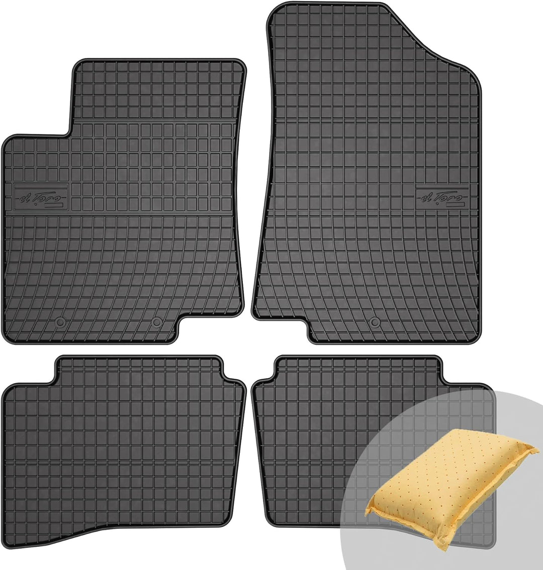 FROGUM EL Toro Gummimatten Ganzjähriges-Set von Autofussmatte Auto Fussmatten für Kia Rio III 2011-2