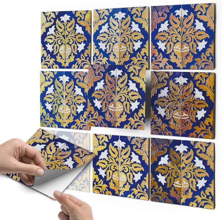 50 Stück Fliesenfolie für Bad und Küche 15x15 cm - Klebefliesen, Mosaikfliesen - Aufkleber Fliesen s