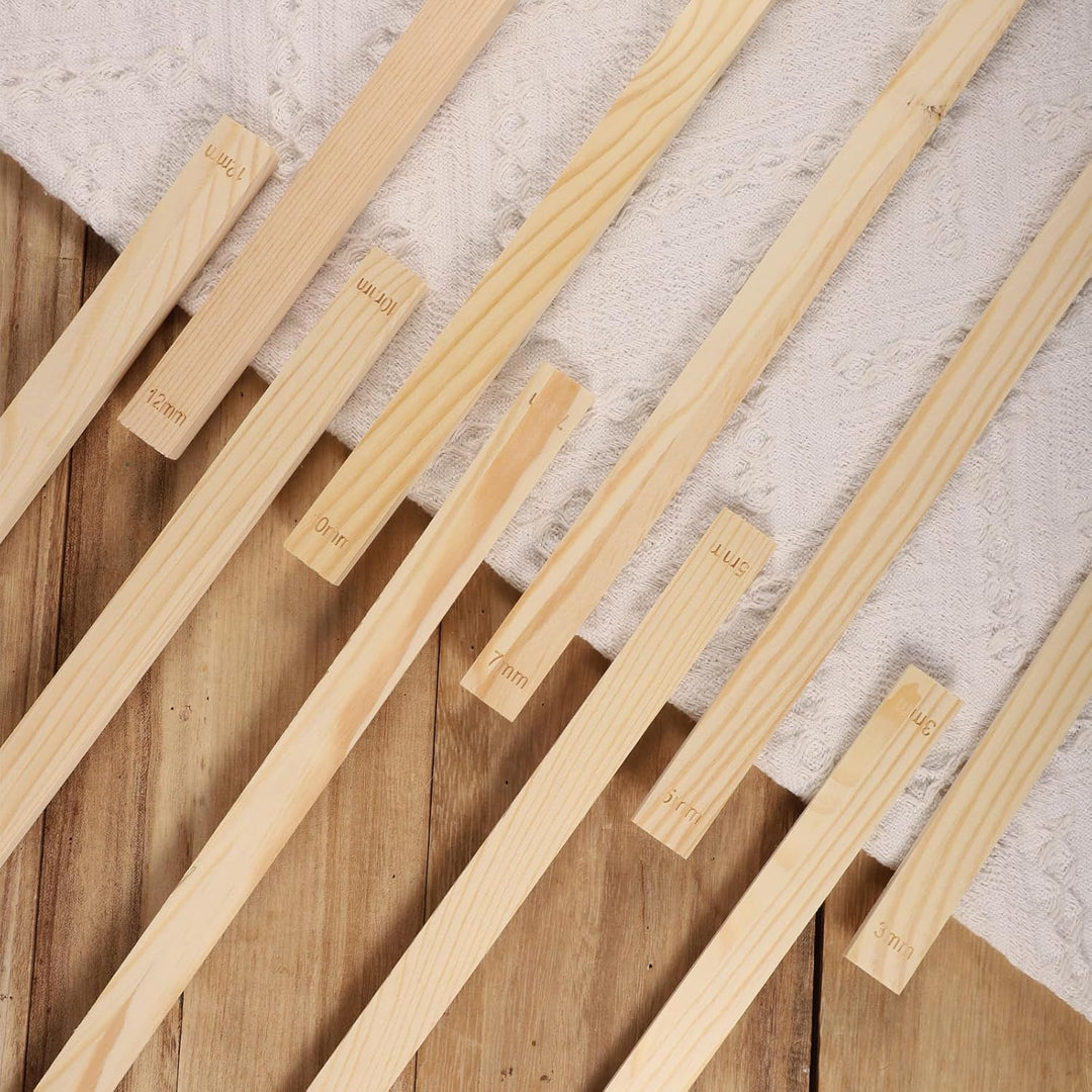 10 Stück Töpfer-Rollführungsstäbe, 5 Grössen Holz-Nudelholzführungen Polymer-Ton-Tiefenführung Holz-