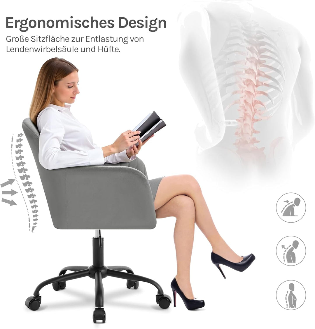 WOLTU Schreibtischstuhl, Bürostuhl ergonomisch, Homeoffice Stuhl höhenverstellbar, Schminkstuhl mit
