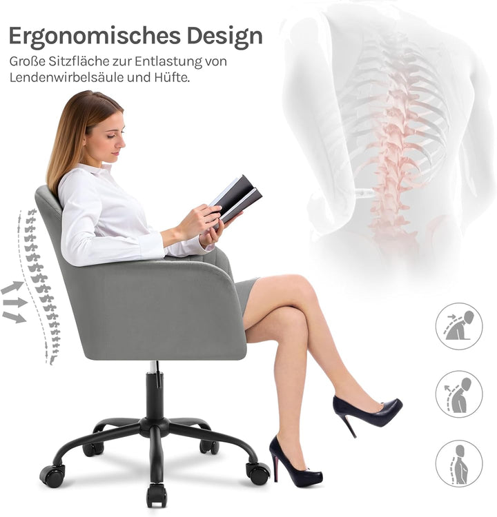 WOLTU Schreibtischstuhl, Bürostuhl ergonomisch, Homeoffice Stuhl höhenverstellbar, Schminkstuhl mit