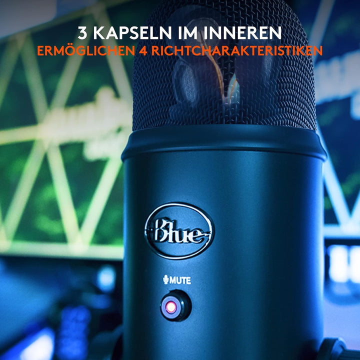 Blue Microphones Yeti Professionelles USB-Mikrofon für Aufnahmen, Streaming, Podcasting, Broadcastin