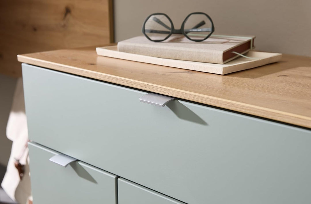 möbelando Schuhschrank >Bari< in Schilfgrün matt, MDF, Spannplatte - 78x103x38cm (BxHxT) Schilfgrün
