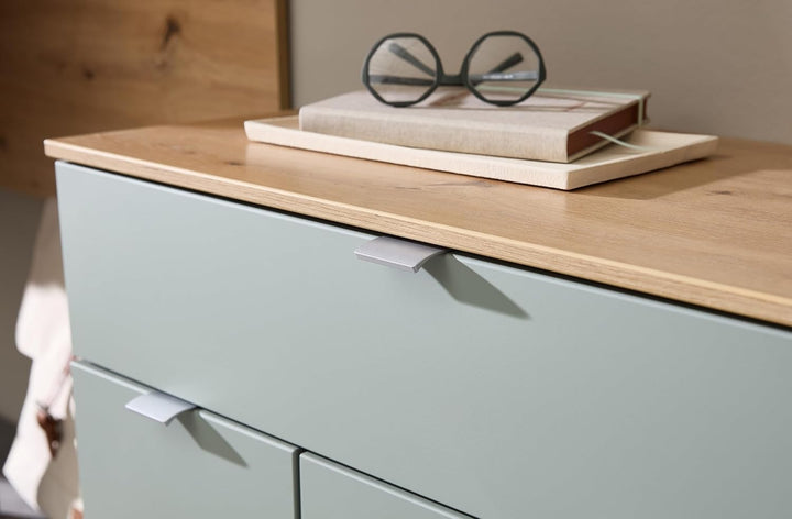möbelando Schuhschrank >Bari< in Schilfgrün matt, MDF, Spannplatte - 78x103x38cm (BxHxT) Schilfgrün