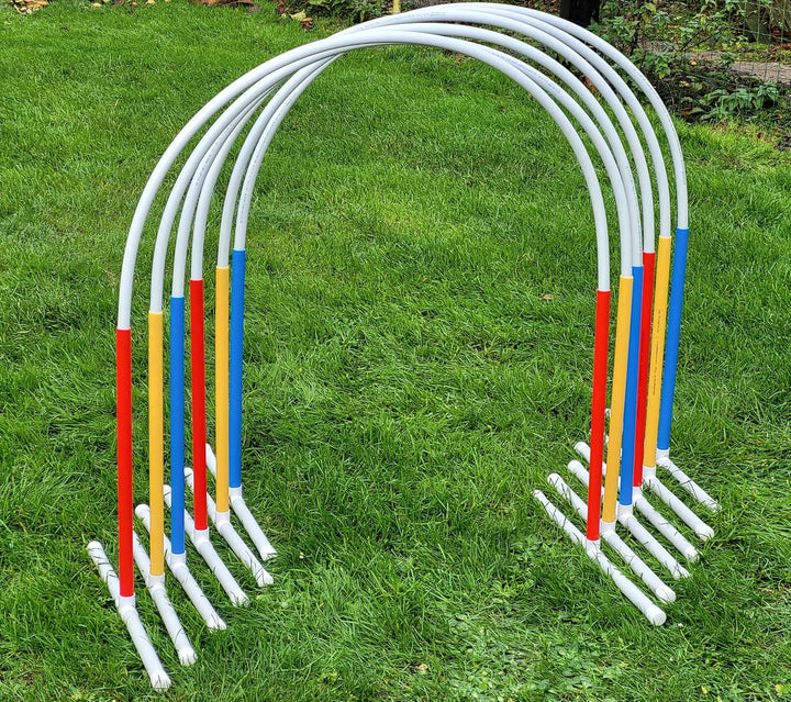 Generisch 6 x Hoopers Bogen mit Ständer (rot,gelb,blau), Fun-Hoopers