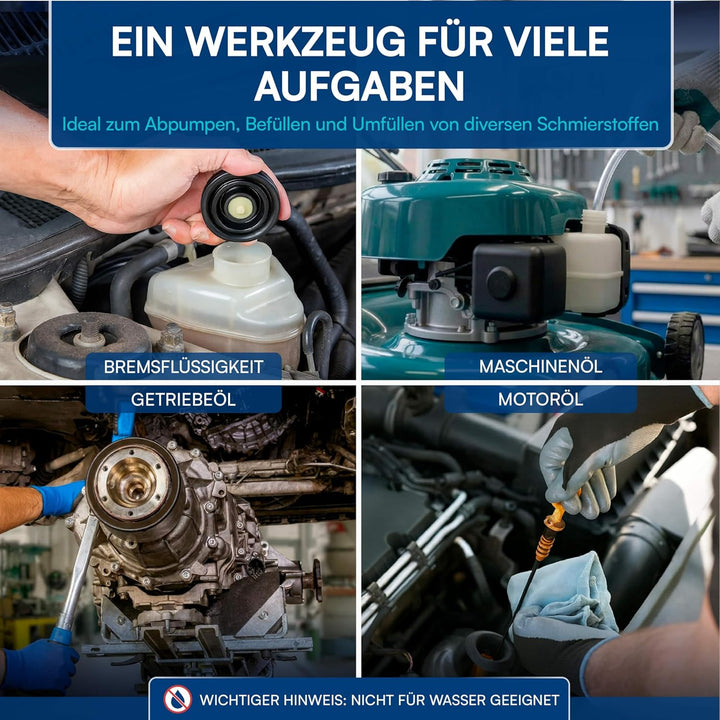 MONZANA® Ölabsaugpumpe 500 ml Volumen 300mm Schlauchlänge stabiles Metall T-Griff Ölpumpe Ölumfüllpu