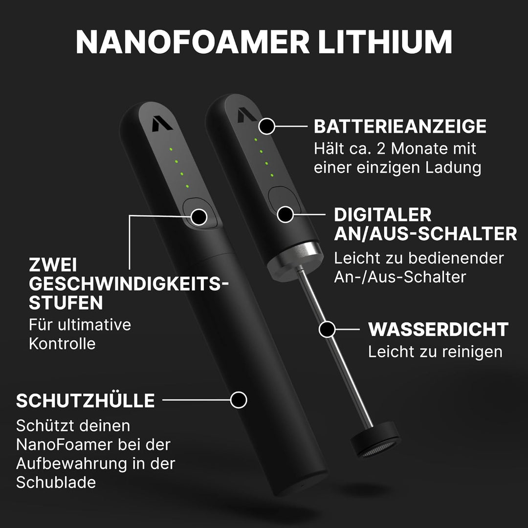 Subminimal NanoFoamer V2 Hand Milchschäumer | Mikrogeschäumte Milch für Premium Barista-Style Kaffee