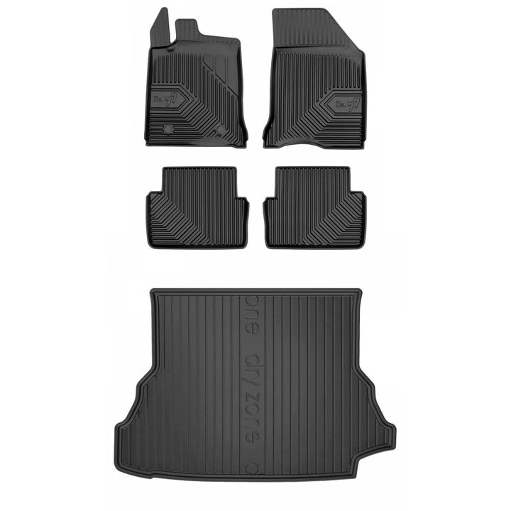 MOTOS Satz Gummifussmatten und Kofferraummatten passend für Renault Laguna II 2001-2007 Heckklappe,