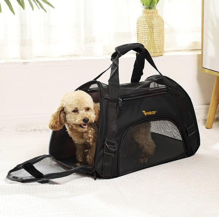 Purlov Katzenbox Hundetransporter Transporttasche faltbar Katzenbox Reisebox 20940