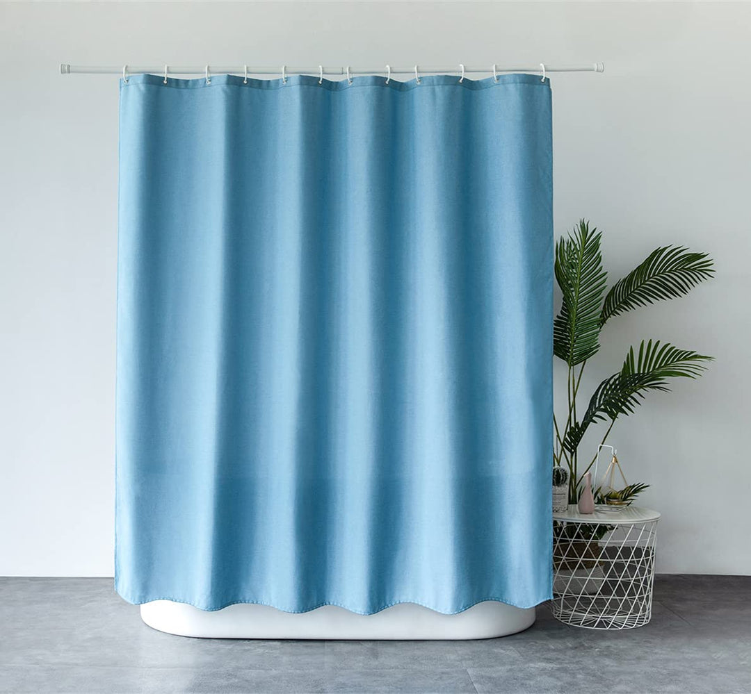 M&W DAS DESIGN Duschvorhang aus schwerem Textil Gewebe Leinenoptik schwere Qualität Schimmelresisten