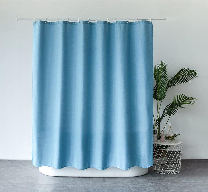 M&W DAS DESIGN Duschvorhang aus schwerem Textil Gewebe Leinenoptik schwere Qualität Schimmelresisten
