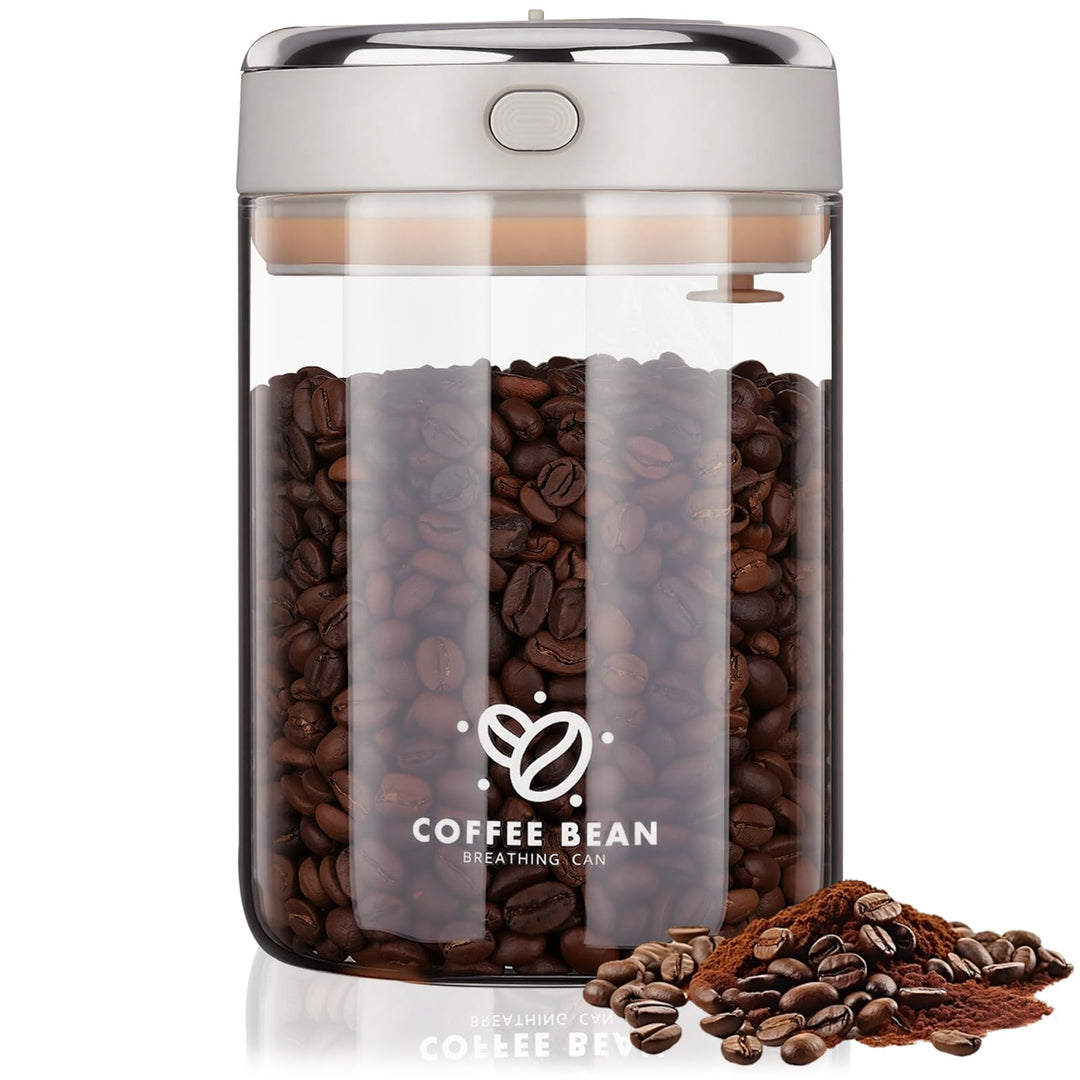1100ML Vakuum Kaffeedose, Kaffeebehälter Luftdicht mit Auslassventil und Datumsanzeige, Kaffeebohnen