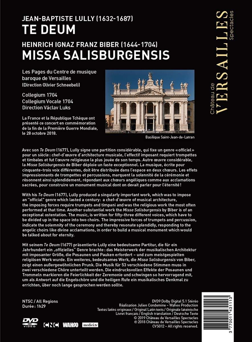 Lully/Biber: Te Deum / Missa Salisburgensis, DVD