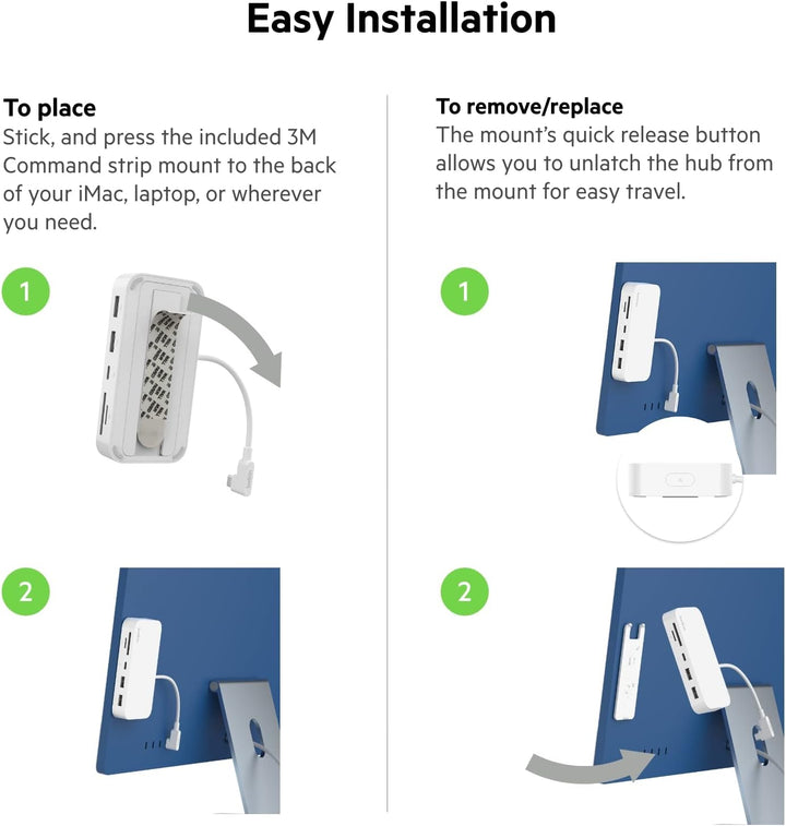 Belkin 6-in-1-USB-C-Hub, rückseitig montierbare Dockingstation für iMac 24″ mit SD-/microSD-Kartenle