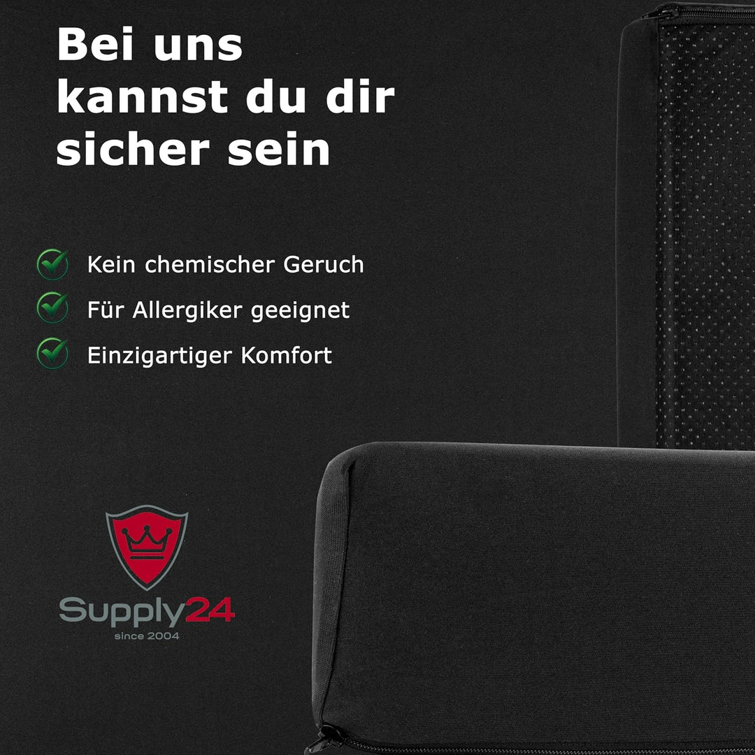 Supply24 Gel/Gelschaum Sitzkissen Anti Dekubitus Sitzpolster 40 x 40 x 10 cm Schwarz Memory Schaum f