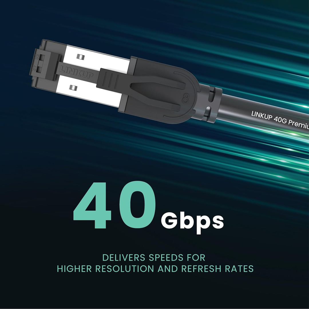 LINKUP - [40Gbps Zertifiziert Cat8-Ethernet-Patchkabel Doppelt Geschirmt┃2000MHz (2Ghz) Cat8.1┃Zukun