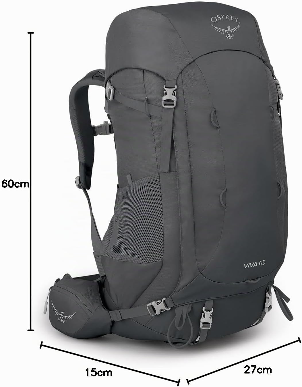 Osprey Europe Damen Viva 65 Backpack Tunnel Vision Grey, Tunnel Vision Grey
