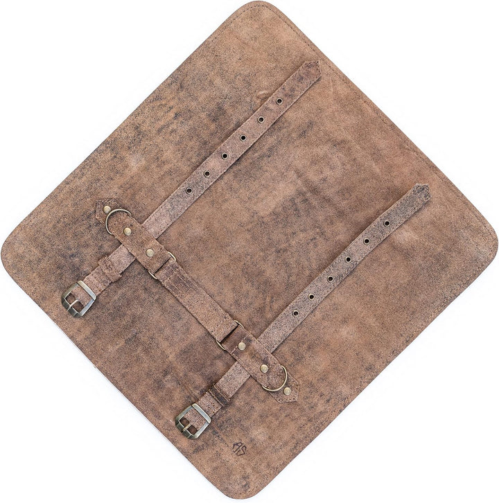 Angus Stoke Messertasche Leder für Köche 7-Fach Kochmesserrolle gross – Messer Tasche Kochmesser - K