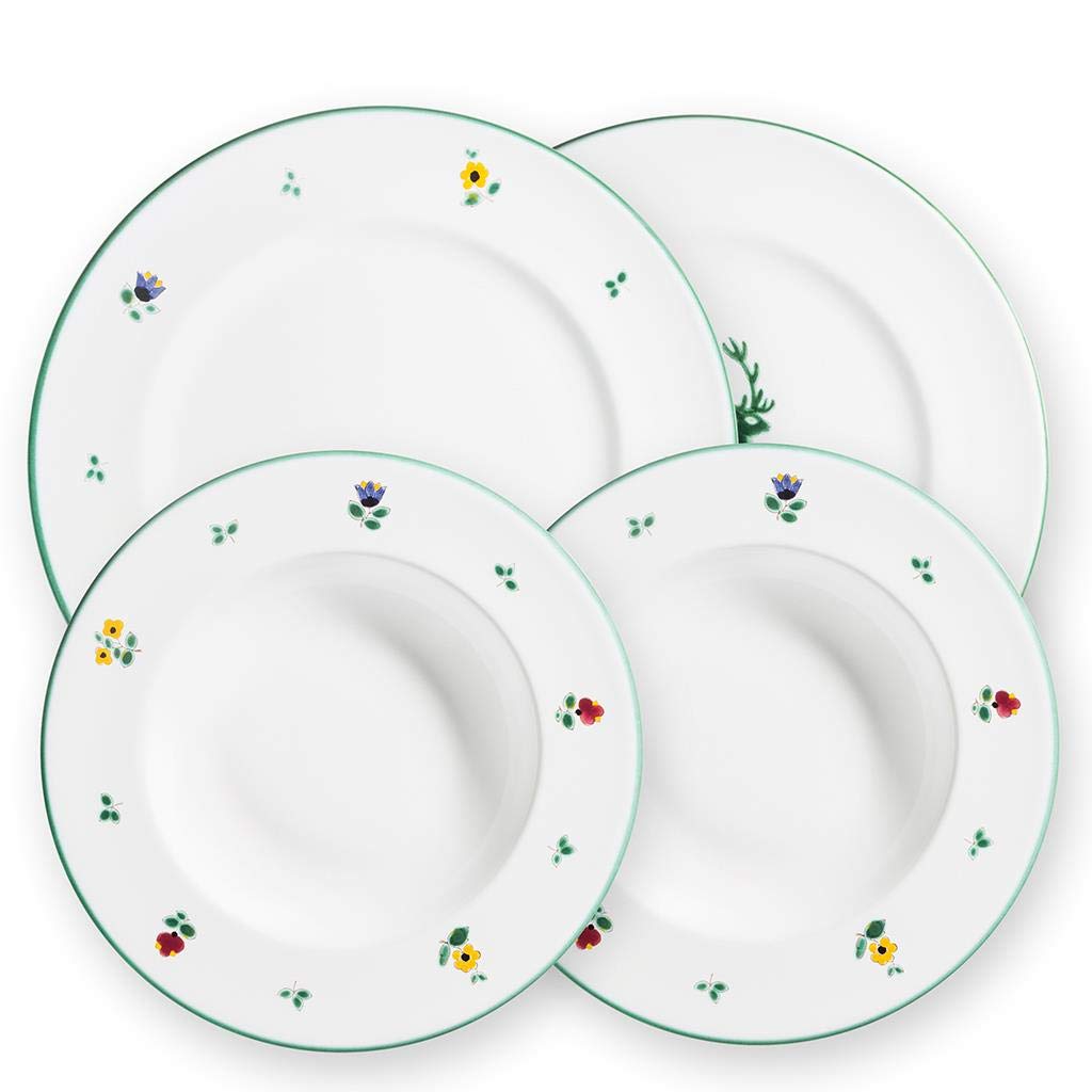 GMUNDNER KERAMIK Dinner for two Gourmet Geschirrset Streublume Geschirr, handgemacht in Österreich