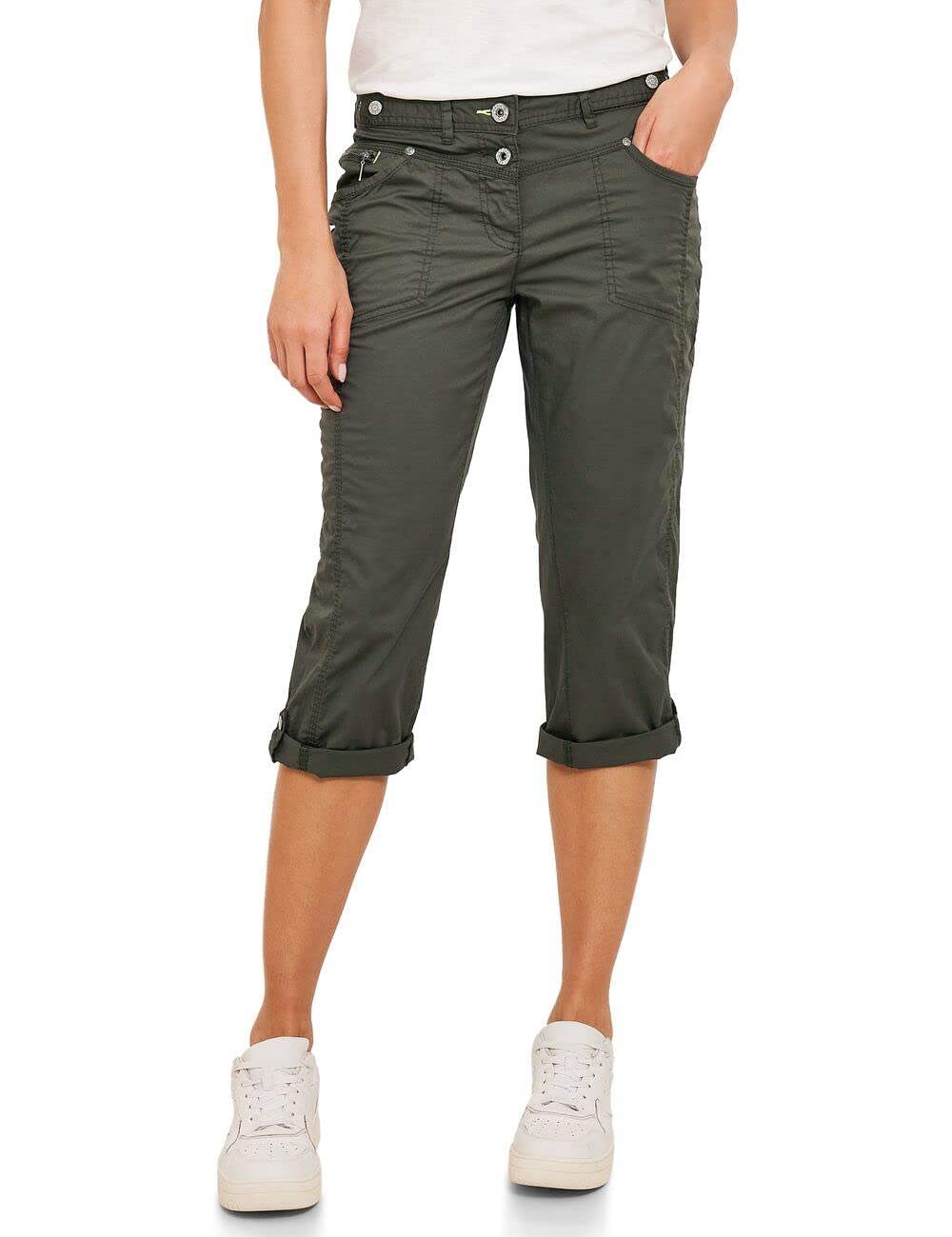 Cecil Damen 3/4 Sommerhose Casual 27W / 22L Utility Olive, 27W / 22L Utility Olive