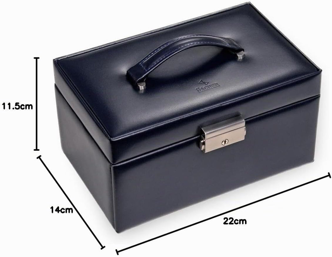 Schmuckkasten Elly florage/navy (Leder)