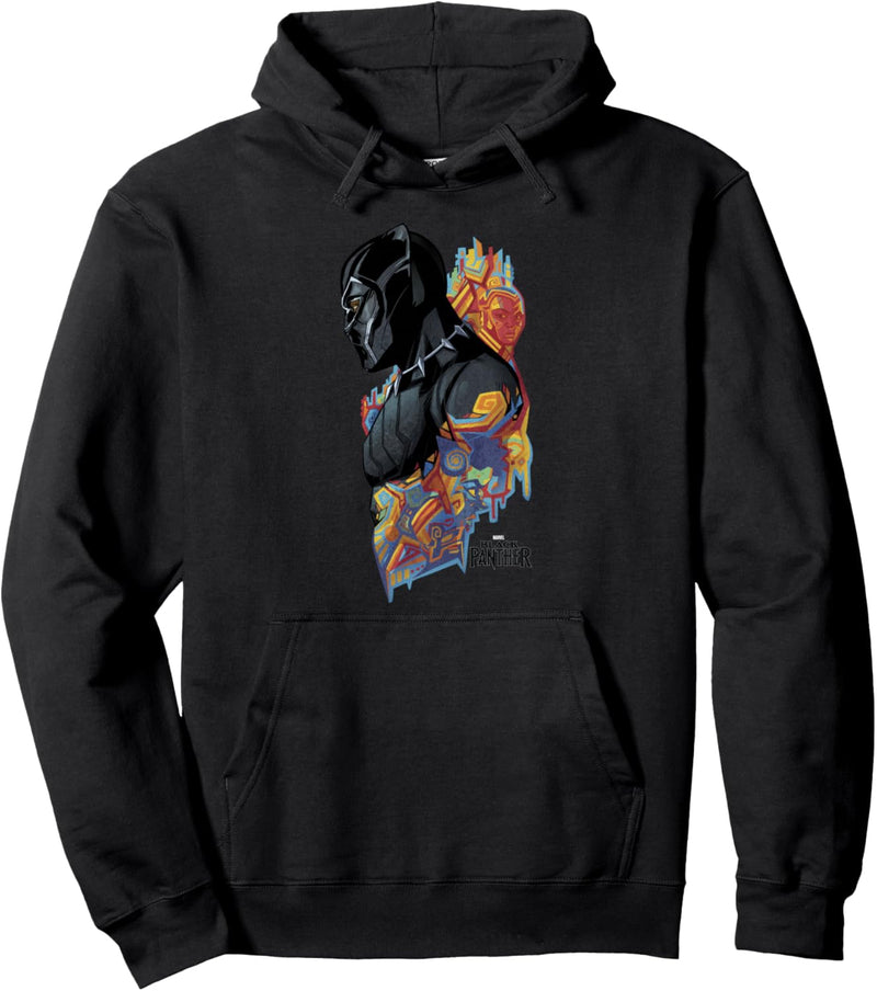 Marvel Black Panther Movie Colorful Pattern Profile Pullover Hoodie