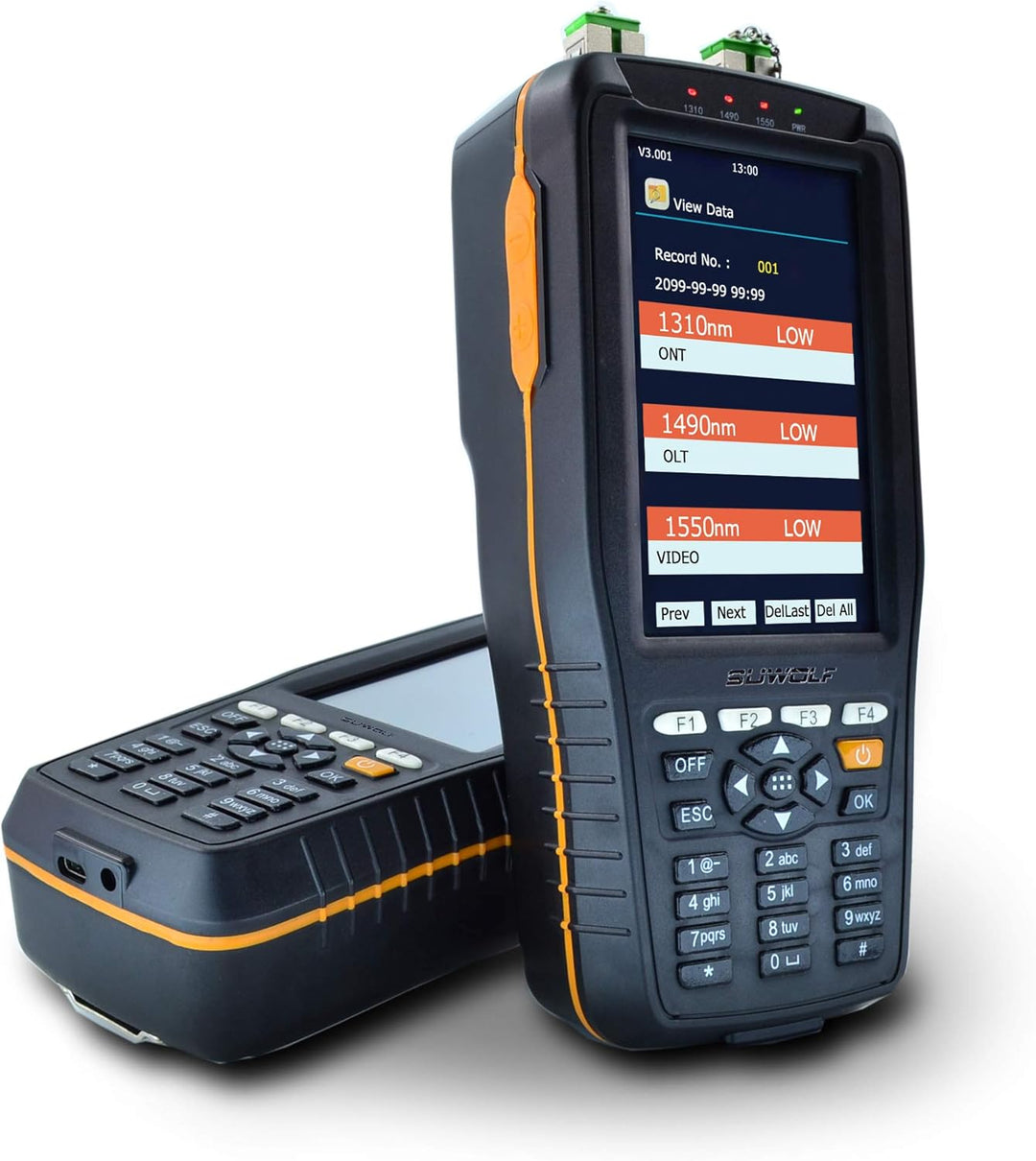 1310/1490 / 1550nm tragbares optisches PON-Leistungsmessgerät, tragbares PON-Glasfaserkabeltester-We