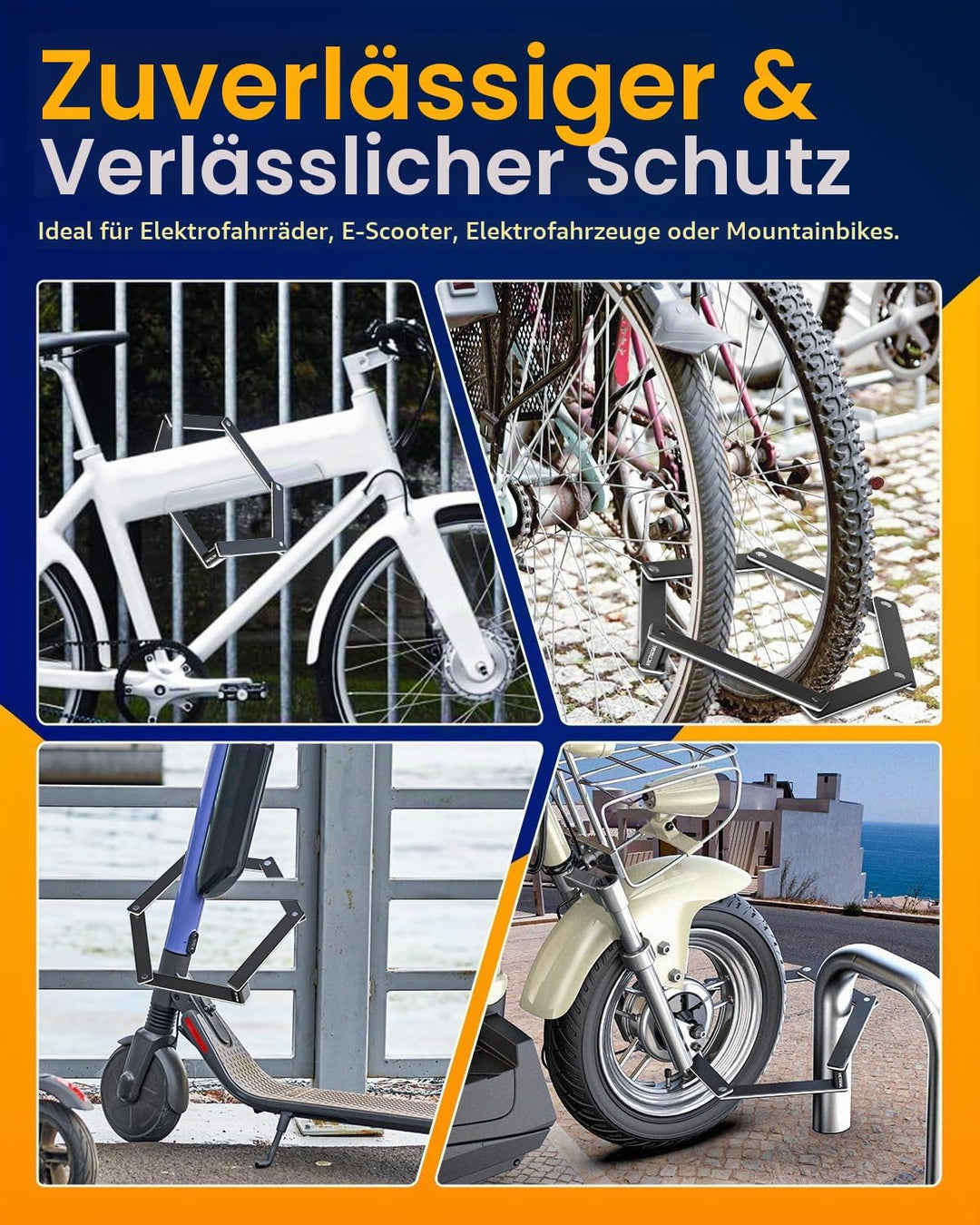 VICTGOAL Faltschloss Fahrrad mit Versteckter Halterung für AirTag, Fahrradschloss Hohe Sicherheit 10