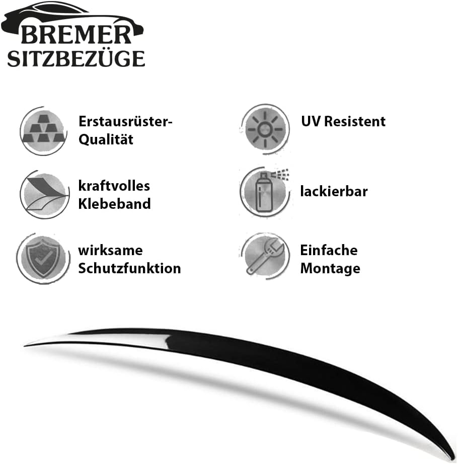 BREMER SITZBEZÜGE Heckspoiler Kofferraum Spoiler Schwarz Lippe Flügel kompatibel mit BMW 3er F30 (20