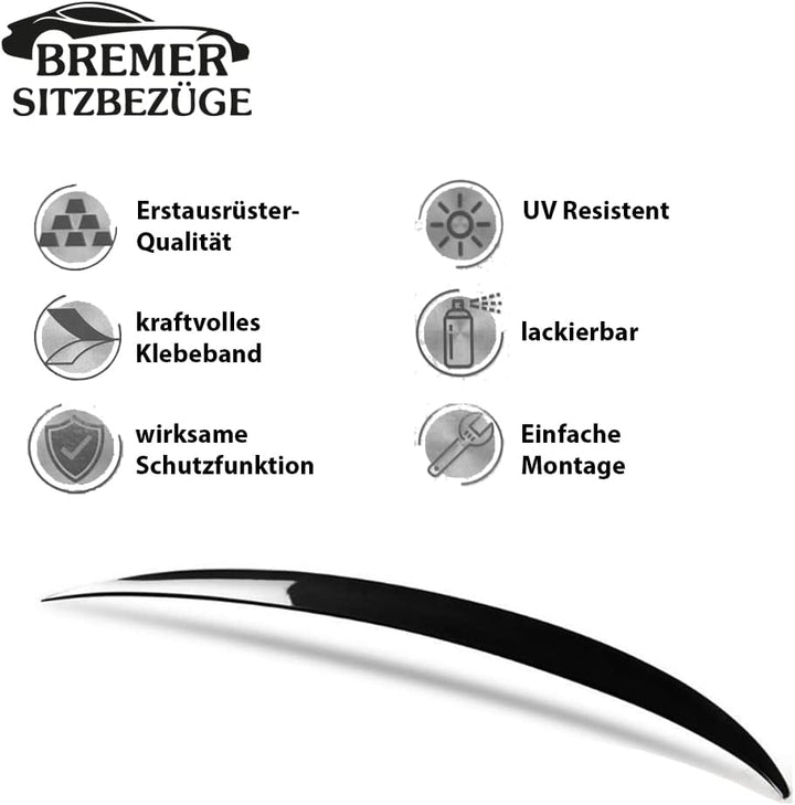 BREMER SITZBEZÜGE Heckspoiler Kofferraum Spoiler Schwarz Lippe Flügel kompatibel mit BMW 3er F30 (20