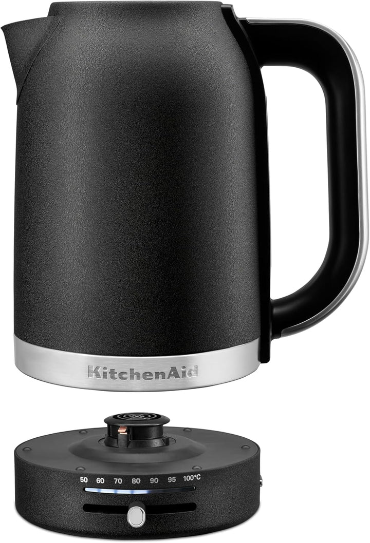 KitchenAid 5KEK1701EBK Wasserkocher 1,7 L mit digitaler Temperatureinstellung (50°C-100°C), Warmhalt