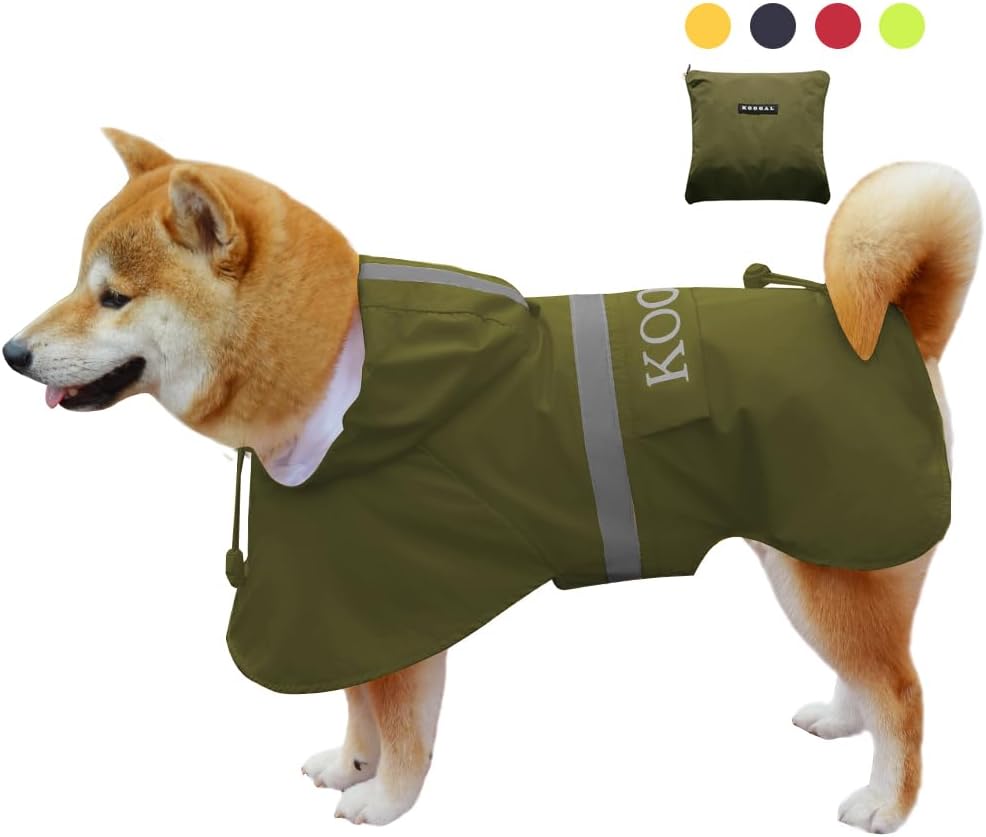 Grosse Hunde Regenjacken Mit Kapuze,Hunde Regenmantel,Mit Reflektierenden Sicherheitsstreifen, Wasse