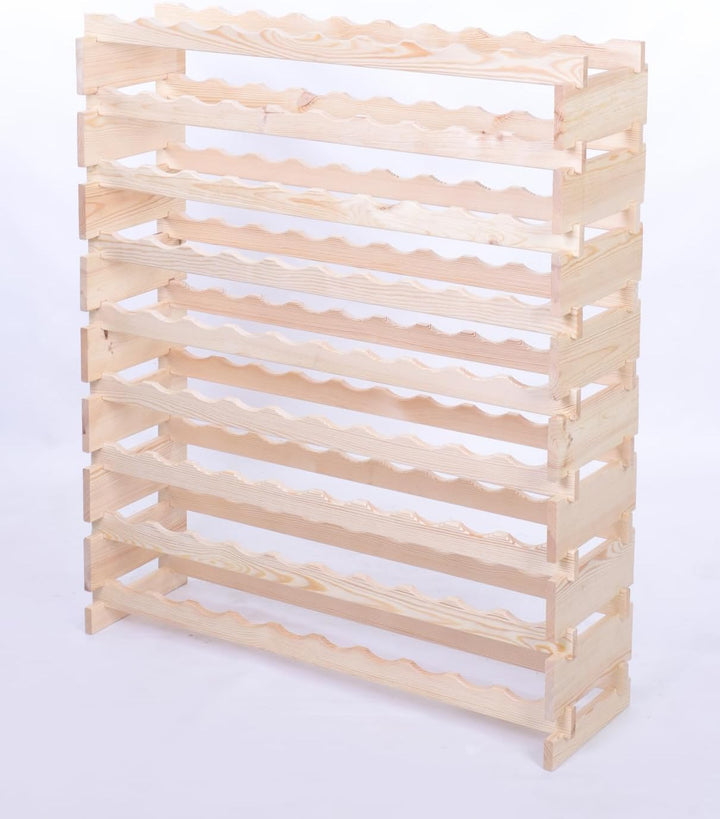 PROREGAL Weinregal VINOTECA Flex PRO | HxBxT 121x103x28cm | 90 Flaschen auf 9 Ebenen | Massives Kief