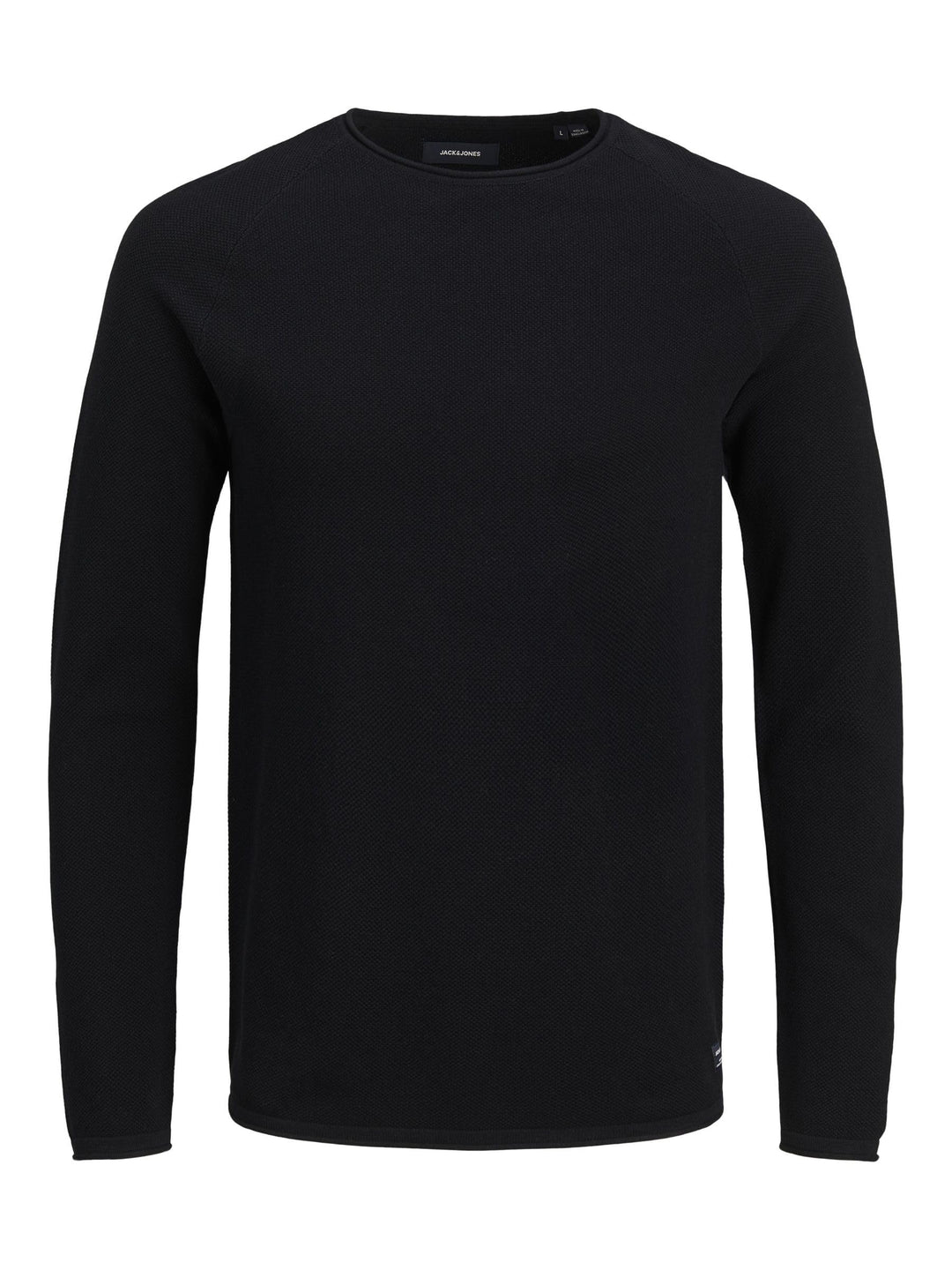 JACK & JONES Male Strickpullover mit Rundhals Einfarbig Strickpullover mit Rundhals XL Schwarz, XL S