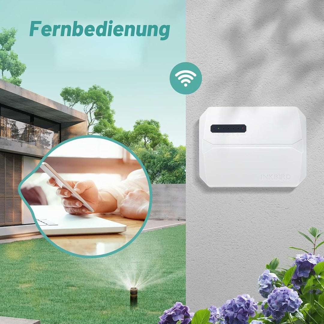 Inkbird IIC-600-WIFI bewässerungscomputer,WiFi Sprinkler/Bewässerungssystem Timer/Controller, 6 Zone