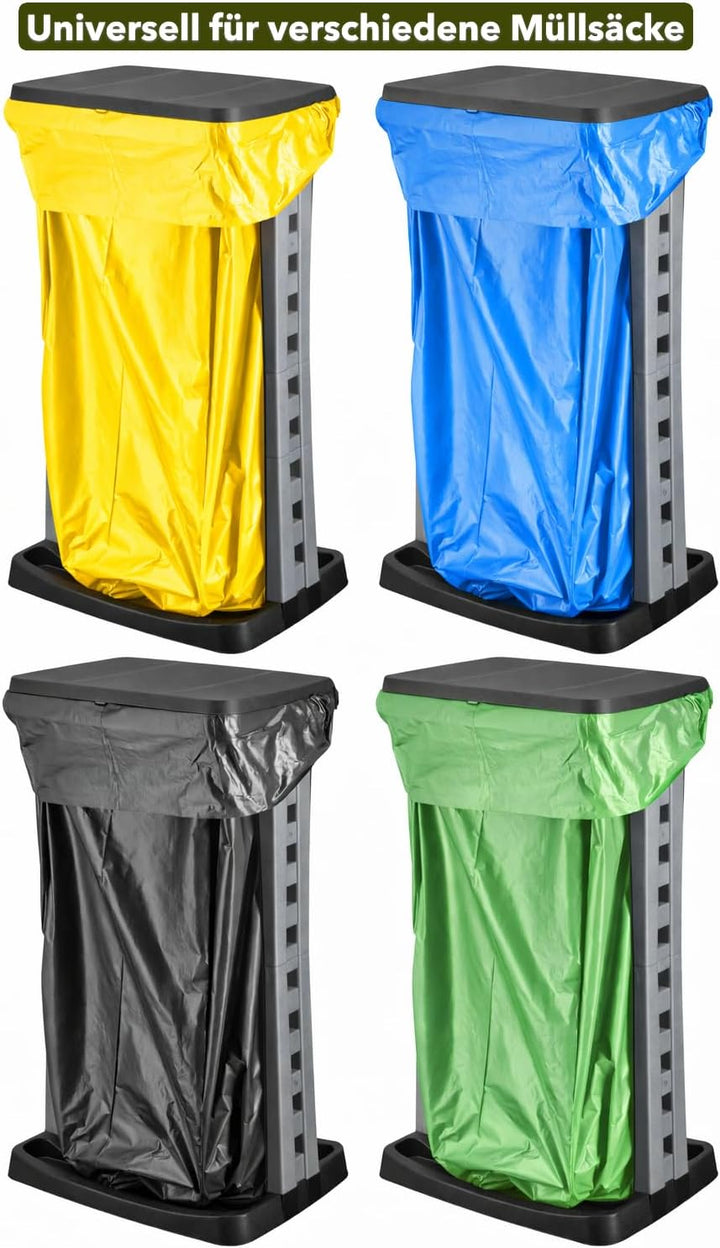 gardivo Müllsackstander universal, zusammenklappbar 70-120L. Müllbeutelhalter zur Mülltrennung und z