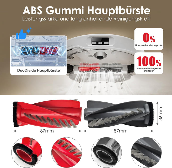 Zubehörset für Roborock Qrevo Curve/Qrevo Edge, oGoDeal 1*Main Rollbürste 4*Staubbeutel 4*Seitenbürs