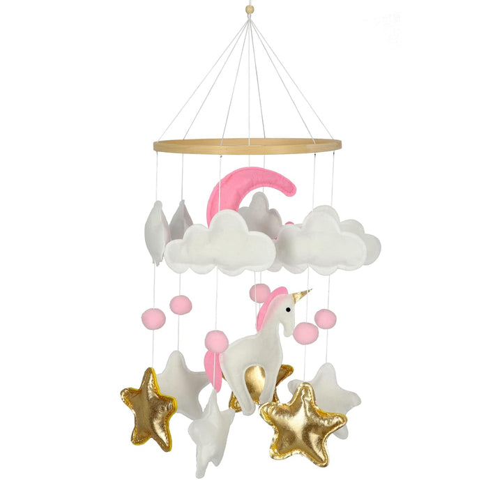 BABYLEDO Mobile für Babybett mit Geschenkbox, Traumfänger, Bettglocke, Holz, Babyzimmer Dekoration,