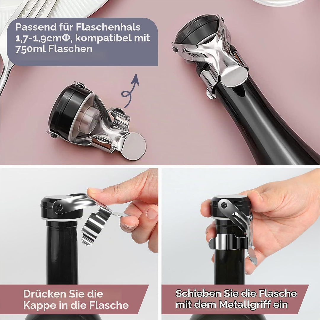 Gimars Weinflaschenverschluss 6 Stück, Weinstopfen für Sekt, Champagner, Rotwein, Universalverschlus