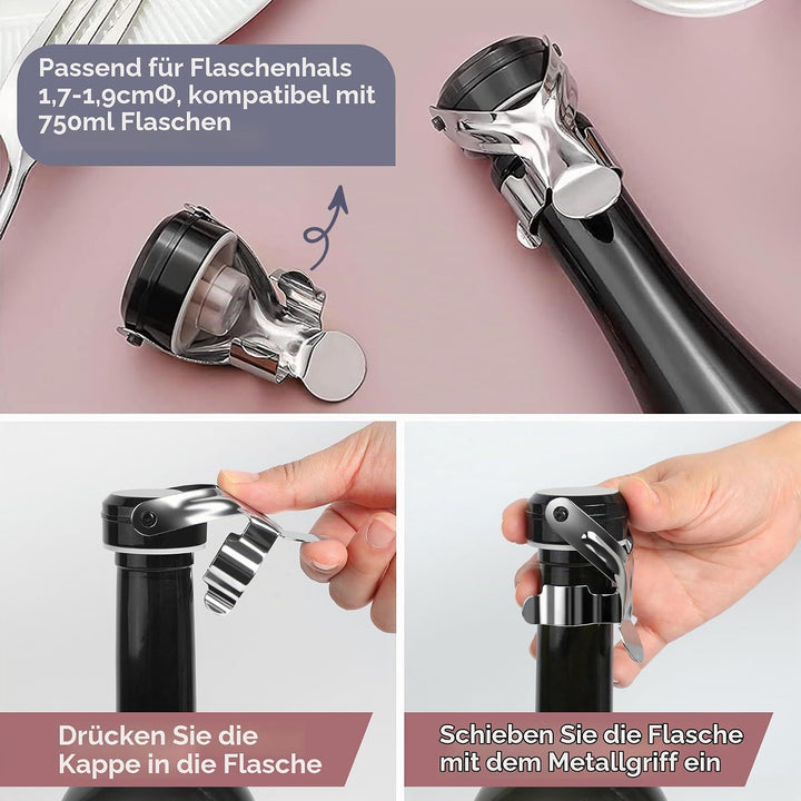 Gimars Weinflaschenverschluss 6 Stück, Weinstopfen für Sekt, Champagner, Rotwein, Universalverschlus
