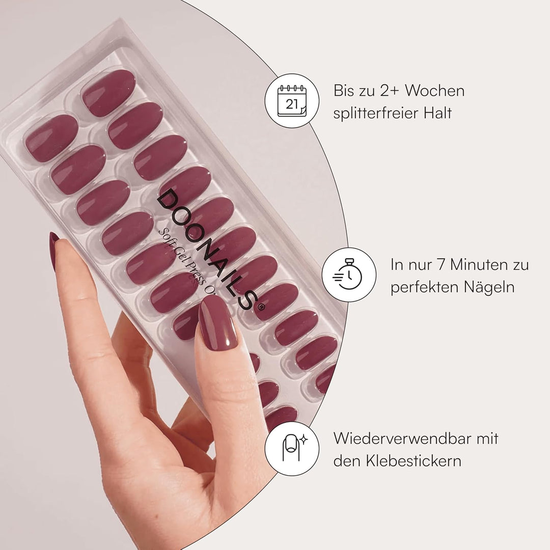 DOONAILS Soft Gel Press On Nails 30er Set Bubblegum abgerundete Form Round Pink Nägel zum Aufkleben